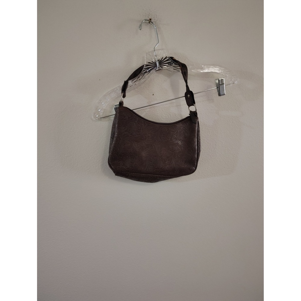 Old Navy Brown Embossed Floralβ Western Faux Leather Shoulder Bag Purse Hobo
